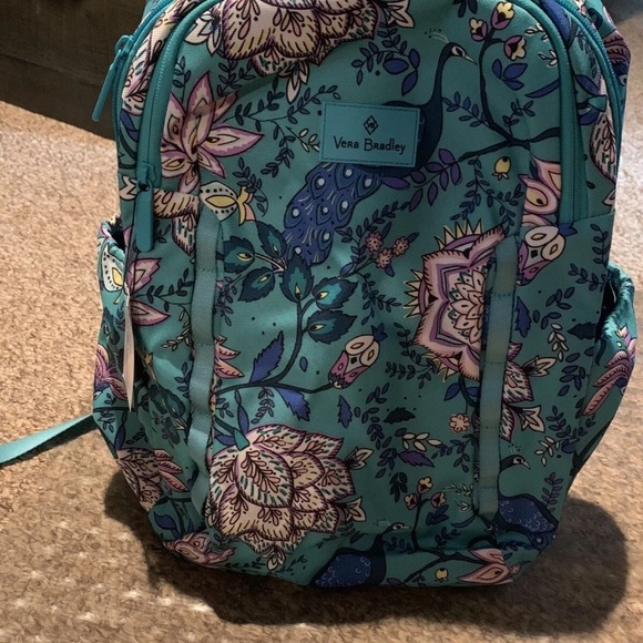 Vera Bradley large backpack Peacock Garden Lighten up Sporty bag NWT Artsy RARE! main image 4